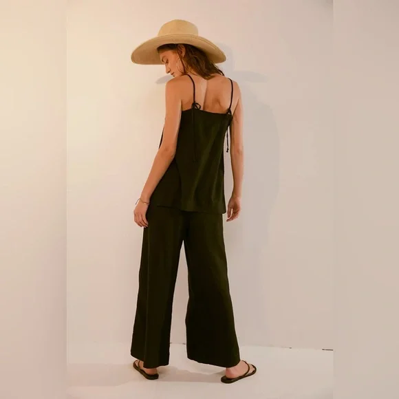 FREE PEOPLE | ✨NEW✨ Sightseer Linen Set in Black - Picture 3 of 5